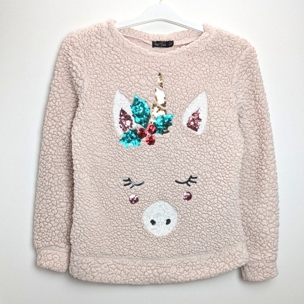 Third Wish Fluffy Unicorn Ugly Christmas Sweater